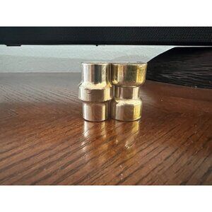 Vintage Brass & Silver-Toned Interlocking Salt & Pepper Shakers